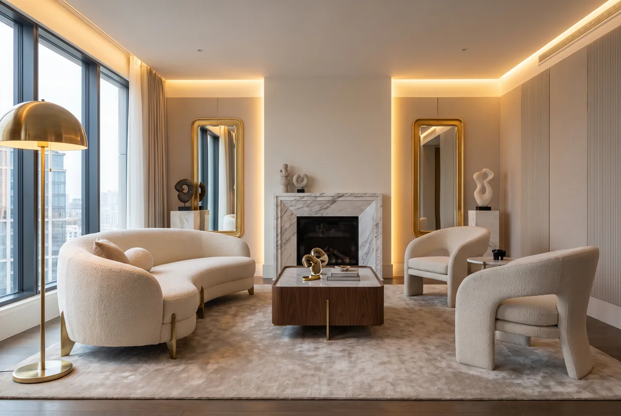 Elegant eingerichtetes Wohnzimmer – Demo-Abbildung