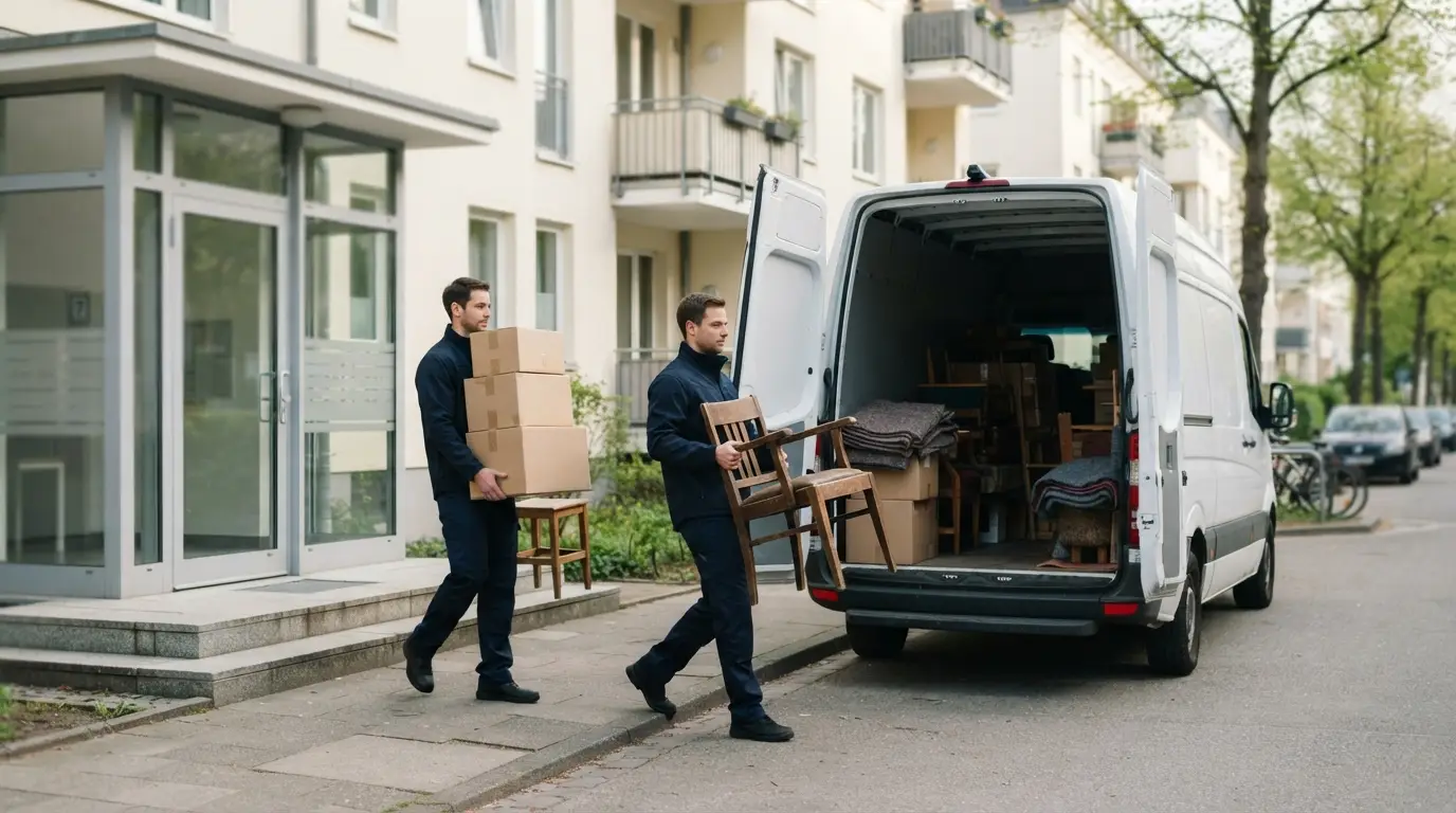 Team der Klarraum Entrümpelung beim Beladen des Transporters