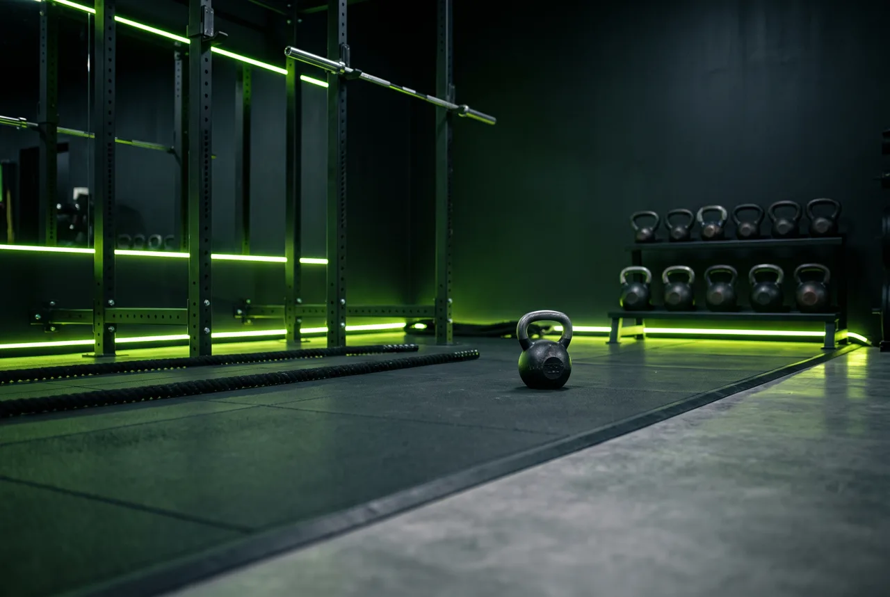 Functional-Training-Bereich mit Kettlebells – Demo-Abbildung