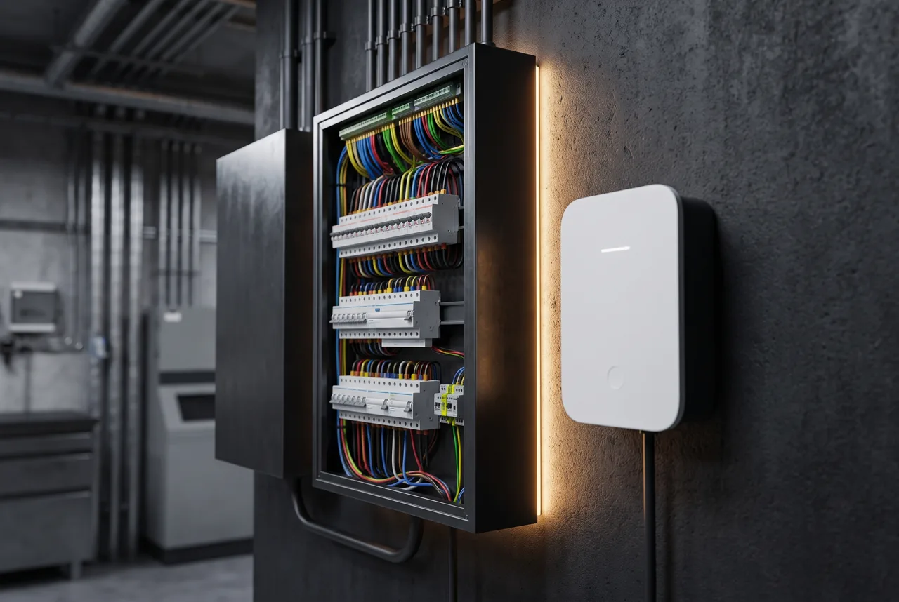 Moderner Elektro-Verteiler und Wallbox – Demo-Abbildung