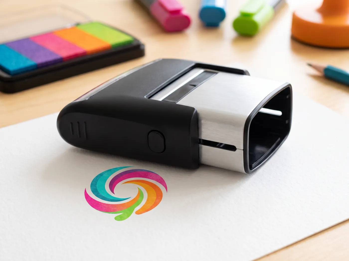 Stempel mit Abdruck auf Papier – Beispiel von Fly & Froth