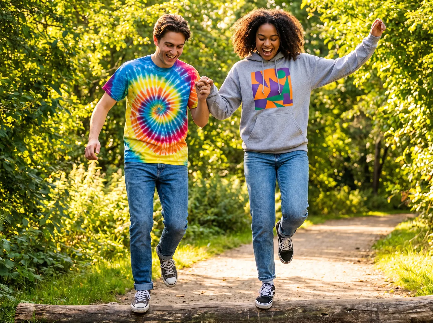 Bedruckte T-Shirts & Hoodies getragen – Beispiel von Fly & Froth