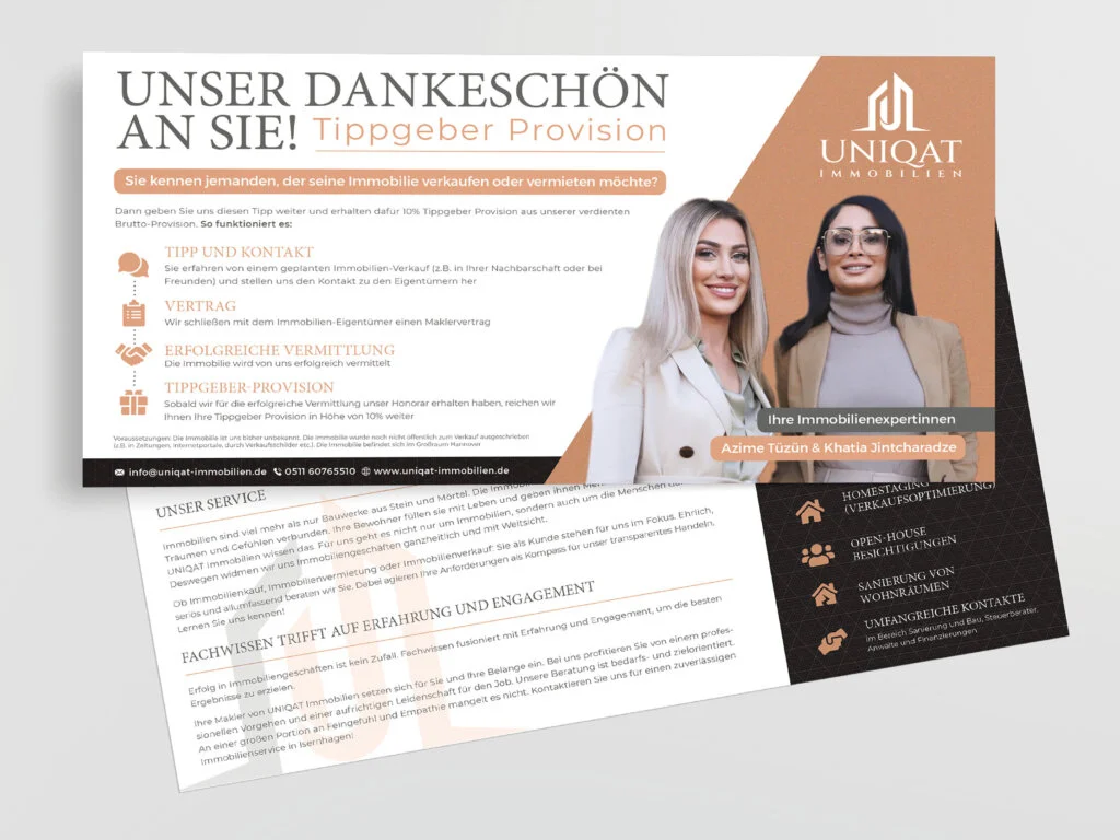 Flyer Design – UNIQAT Immobilien