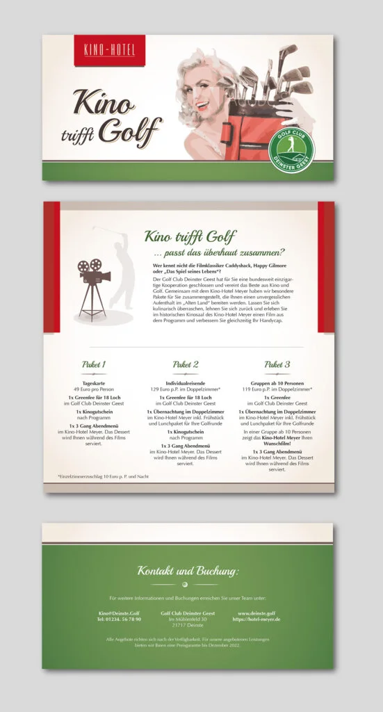 Eventflyer Design – Kino-Hotel Golf