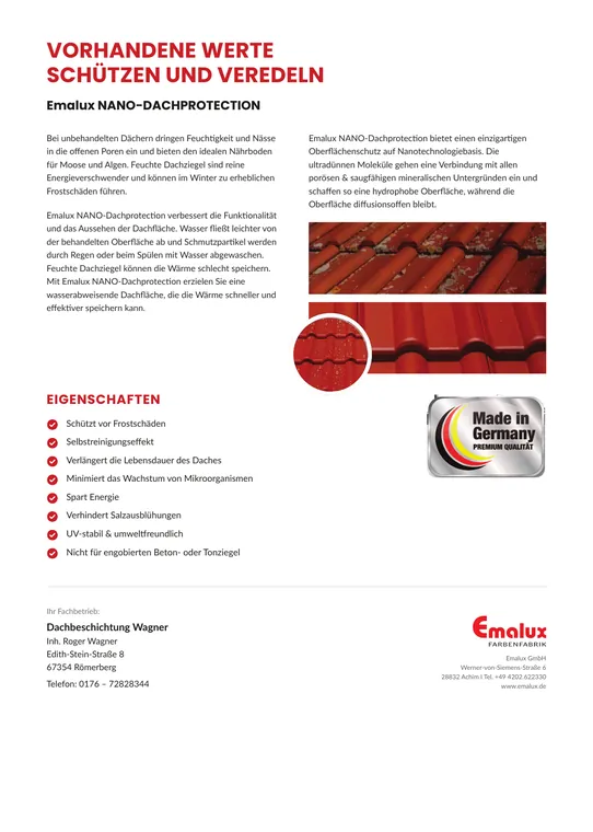 Flyerdesign Kundenreferenz Emalux Nano Hinten – Fly & Froth