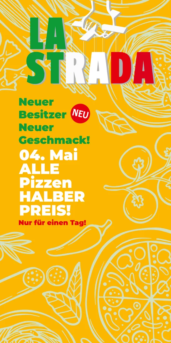Flyerdesign Kundenreferenz La Strada Flyer – Fly & Froth