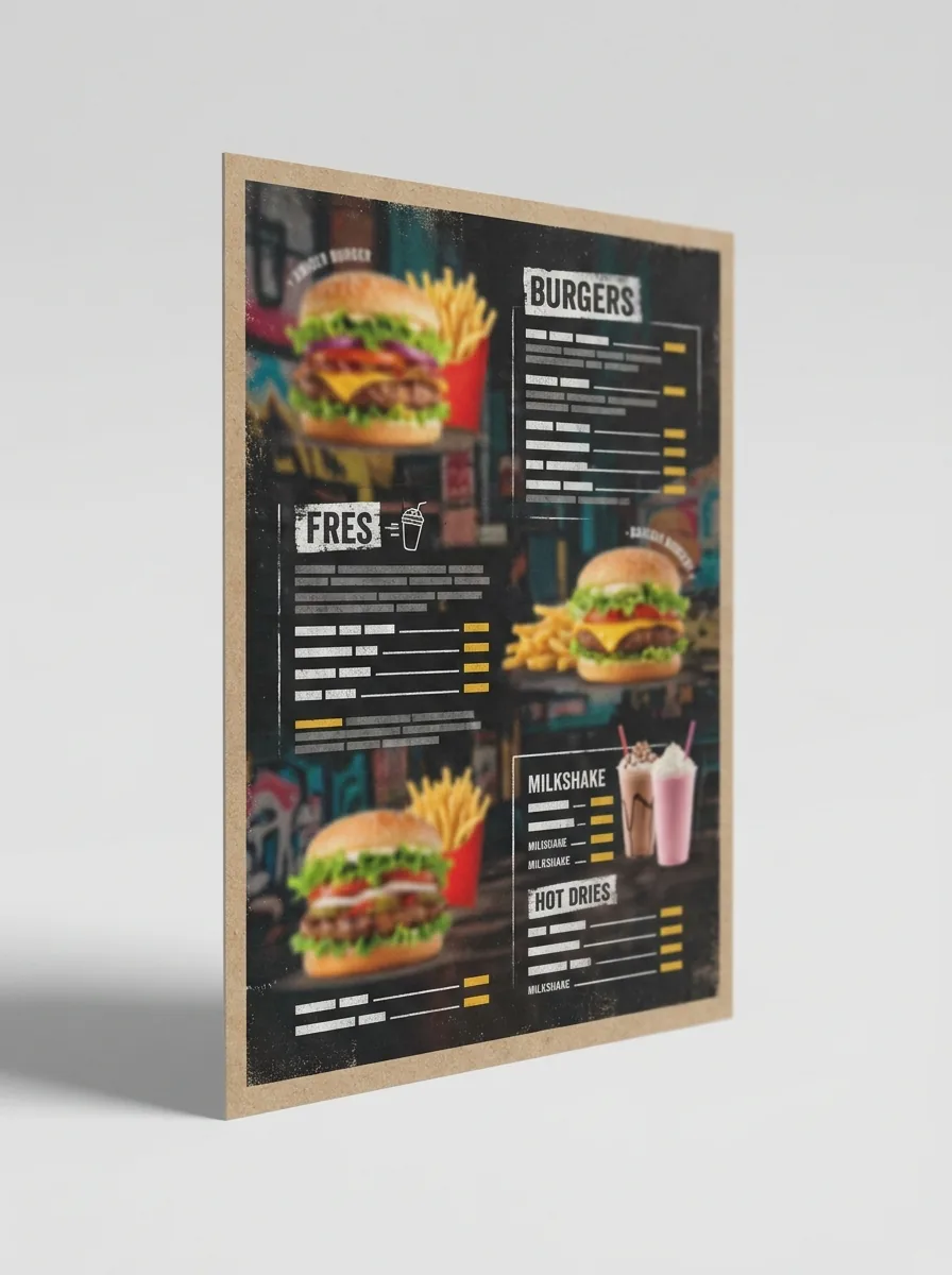 Burger & Streetfood – Designbeispiel von Fly & Froth