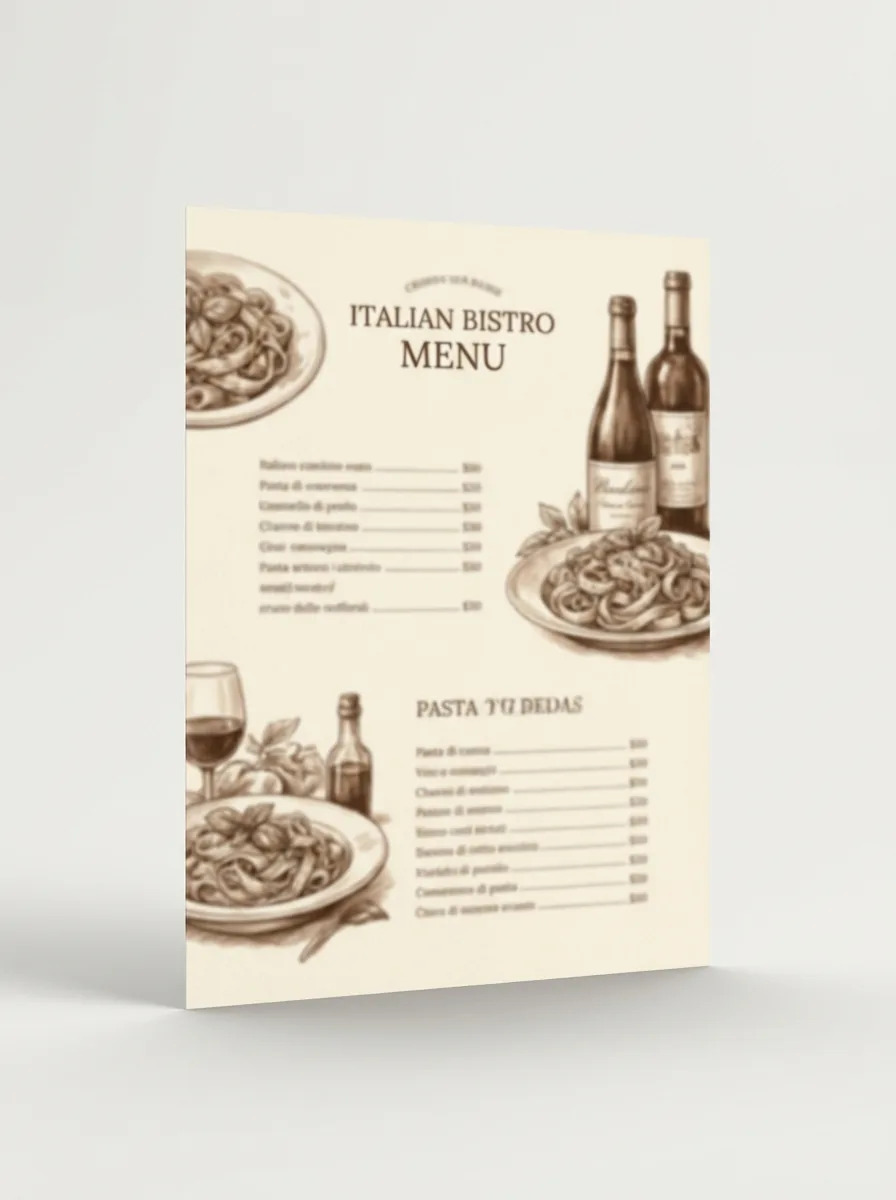 Italienisches Bistro – Designbeispiel von Fly & Froth