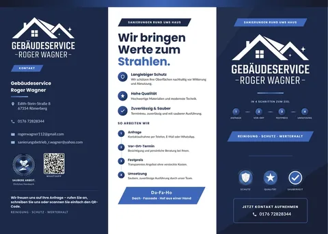 Falzflyer für Gebäudeservice Roger Wagner
