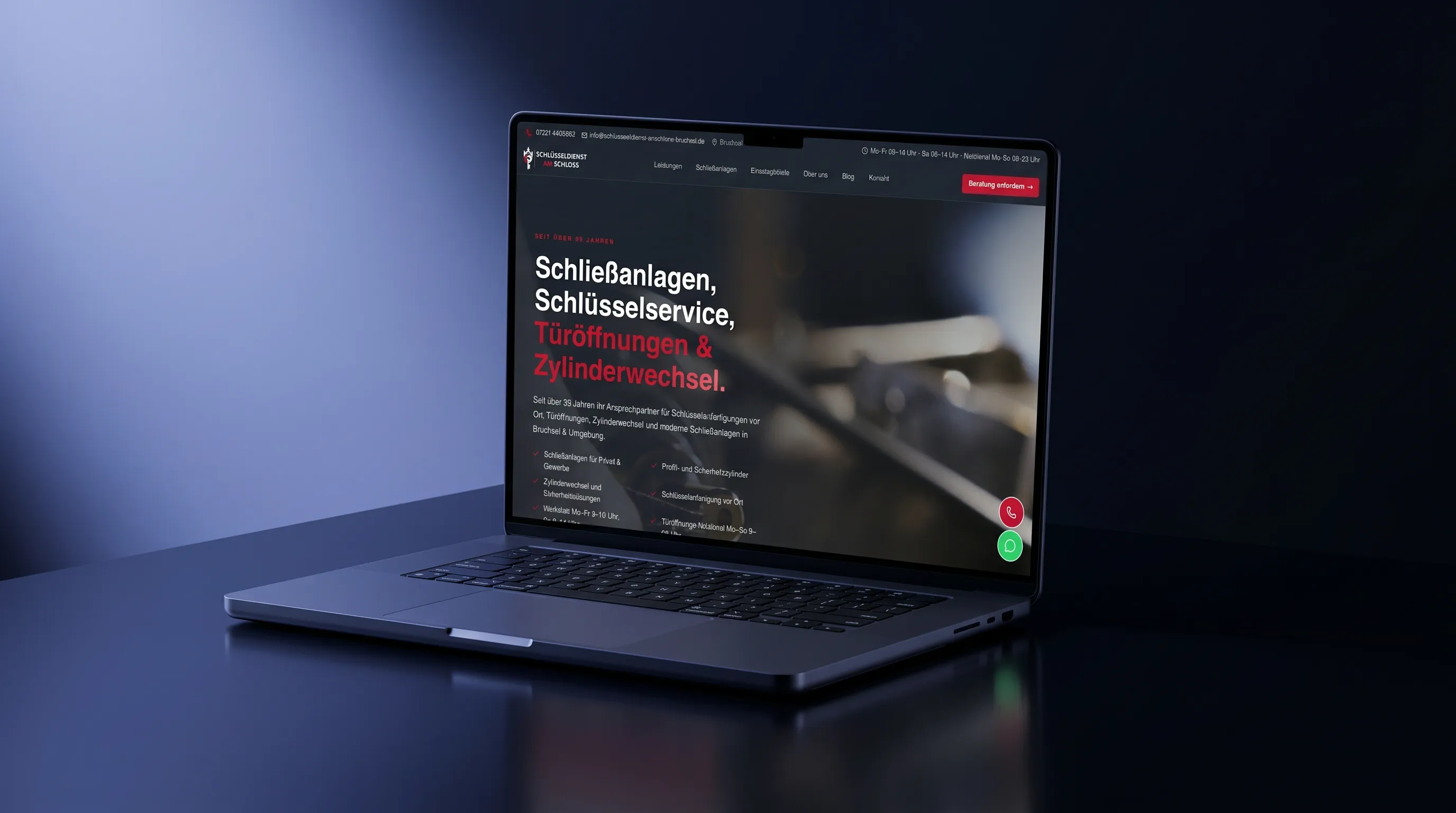 Schlüsseldienst am Schloss – Referenz für das Business+-Paket