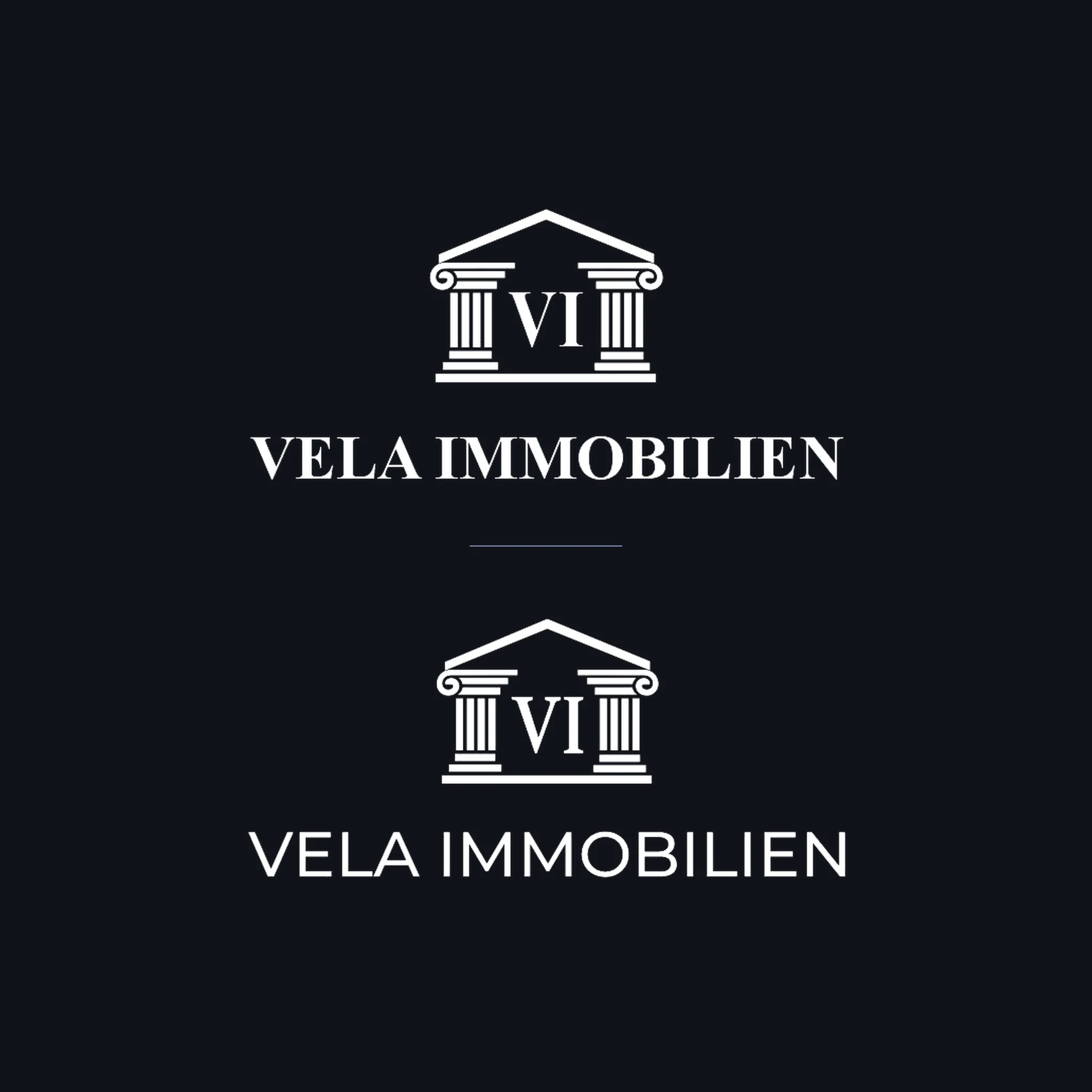 Immobilien-Logo für Vela Immobilien – umgesetzte Kundenarbeit von Fly & Froth