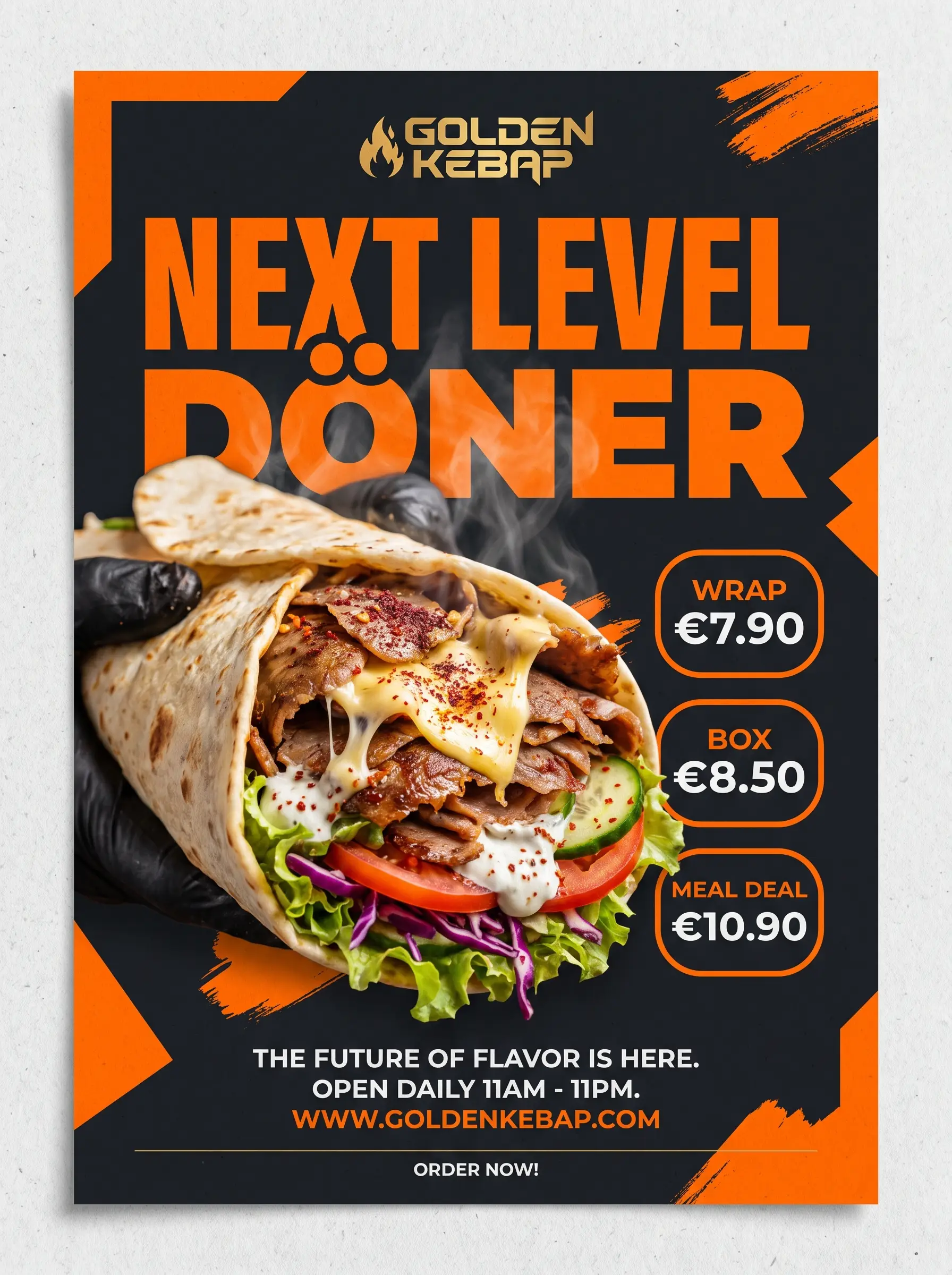 Döner-Flyer – Design-Demo von Fly & Froth
