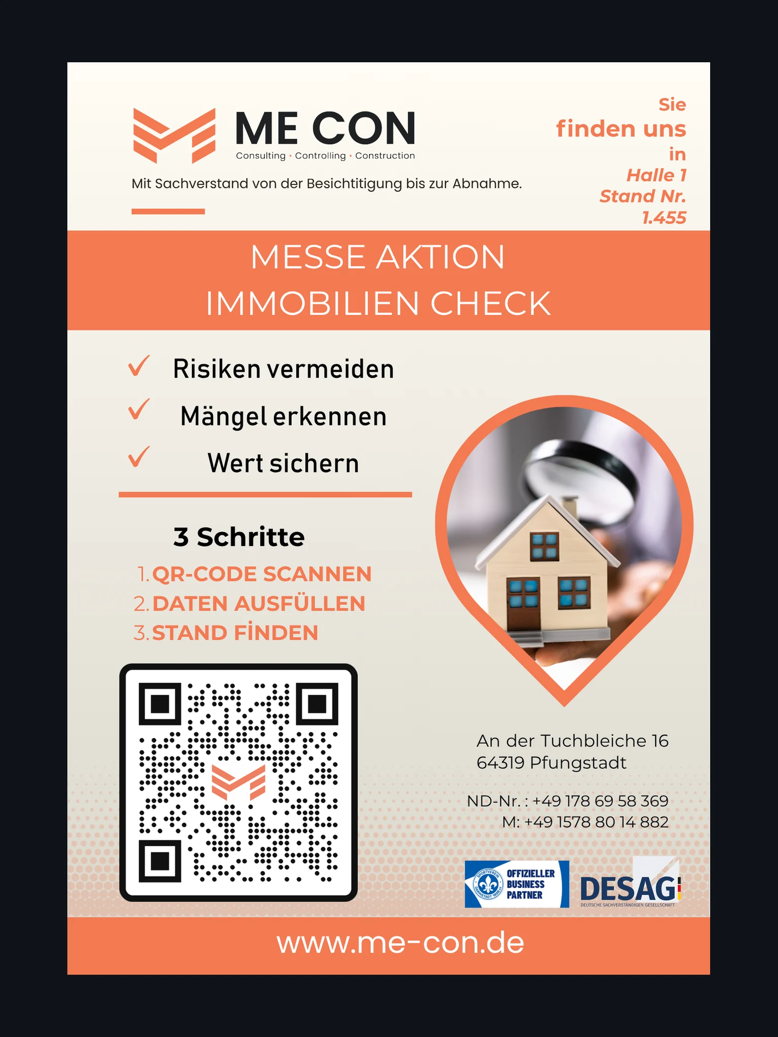 Messe-Flyer für ME CON – umgesetzte Kundenarbeit von Fly & Froth