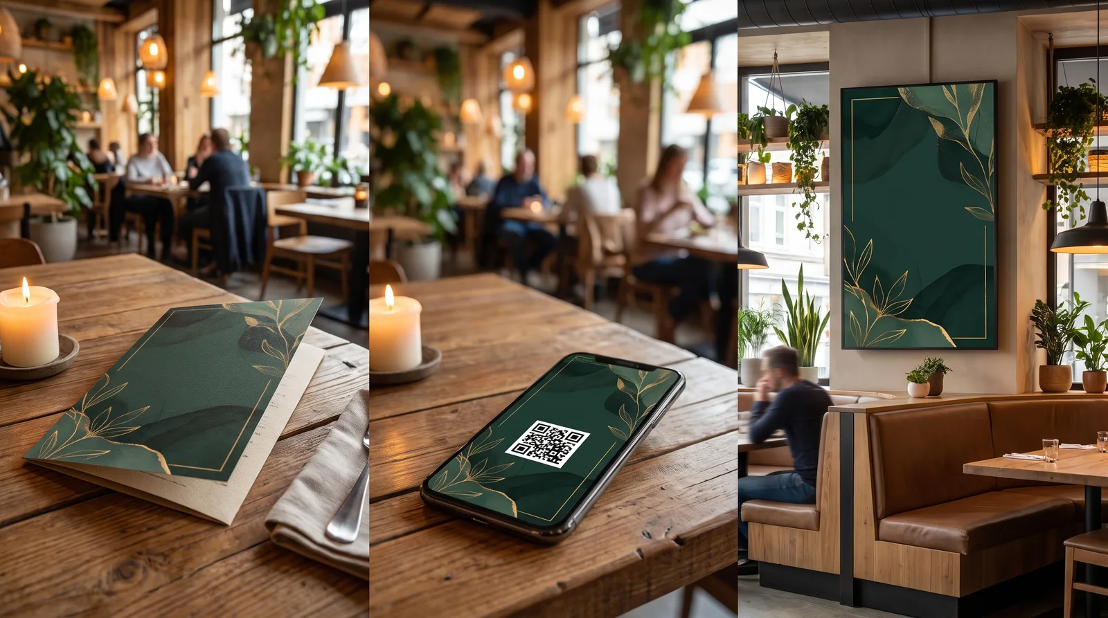 Speisekarte als Print, QR-Menü und TV-Board – ein Design, drei Kanäle von Fly & Froth