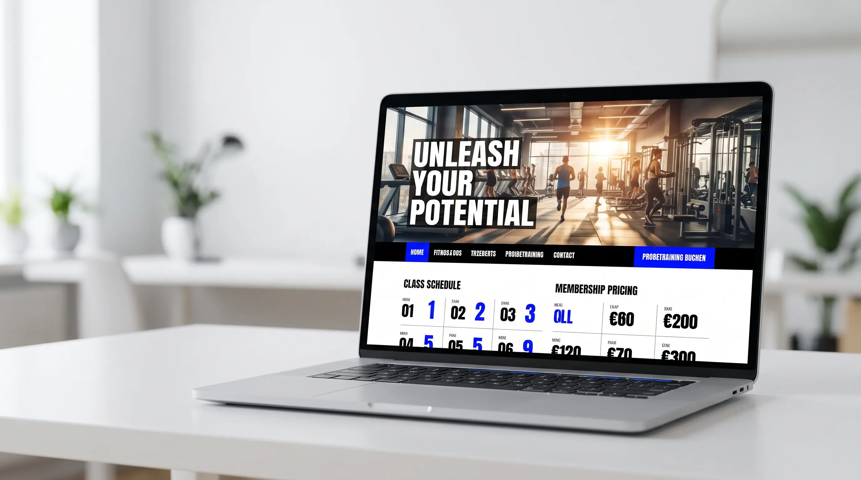 Fitnessstudio-Website – Design-Demo von Fly & Froth