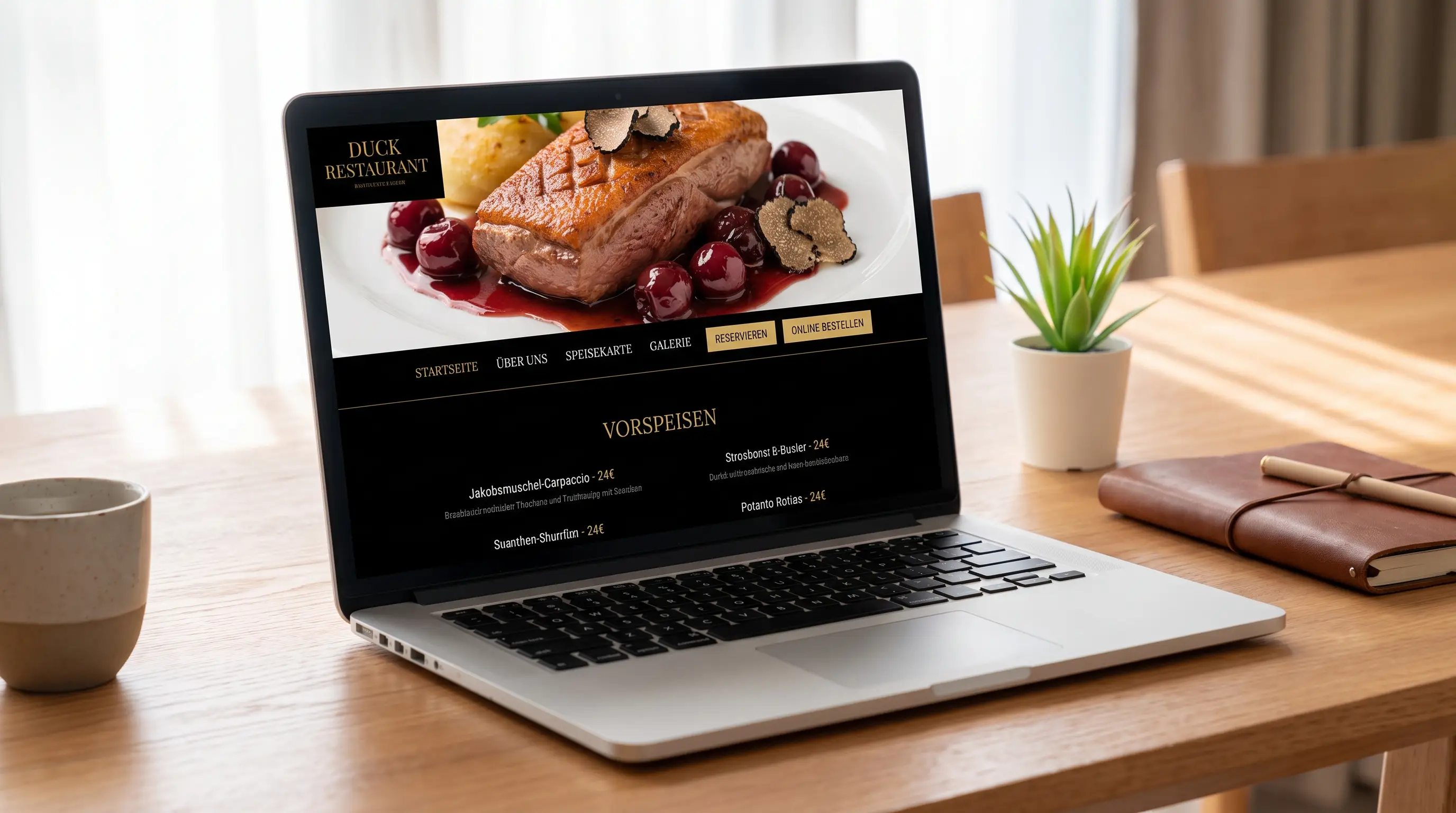 Restaurant-Website – Design-Demo von Fly & Froth